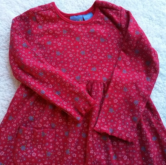 Baby Crew (Crewcuts) 2T Red Floral LS Dress - Picture 1 of 8